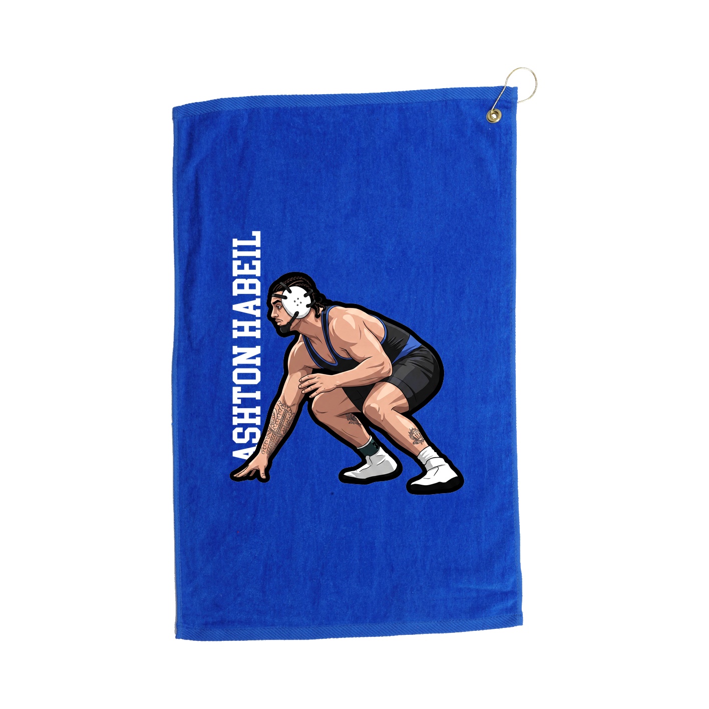 Golf Towel — Name Vertical in Royal