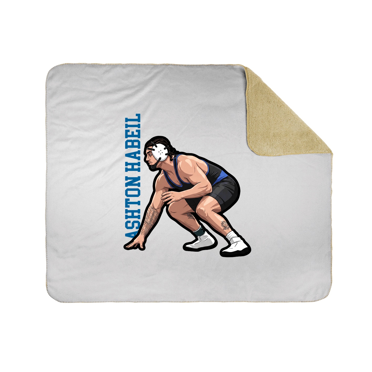 Throw Blanket — Name Vertical in White