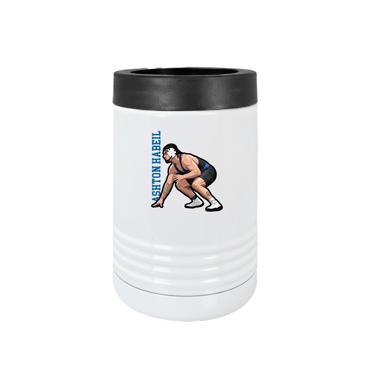 Beverage Holder — Name Vertical in White
