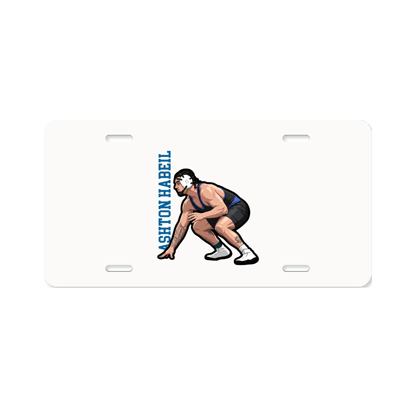 License Plate — Name Vertical in Classic