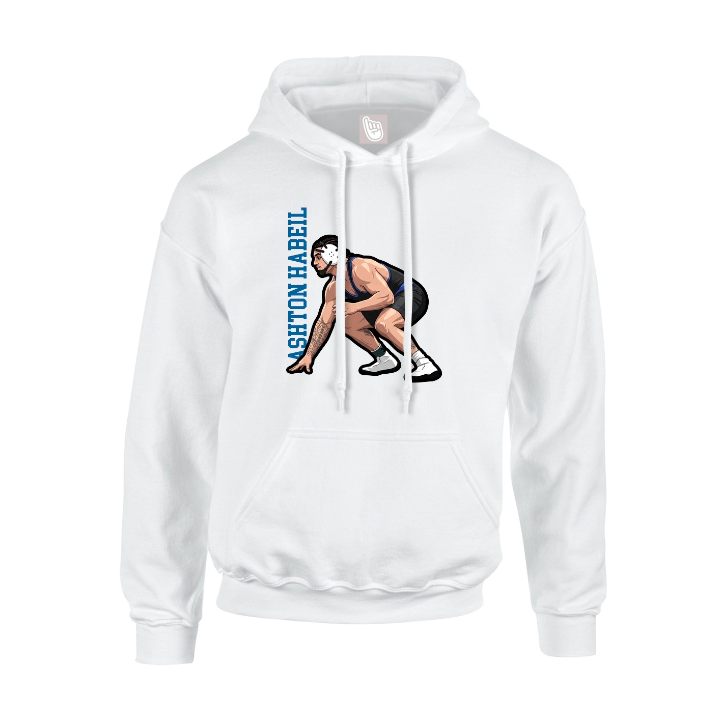 Hoodie — Name Vertical in White