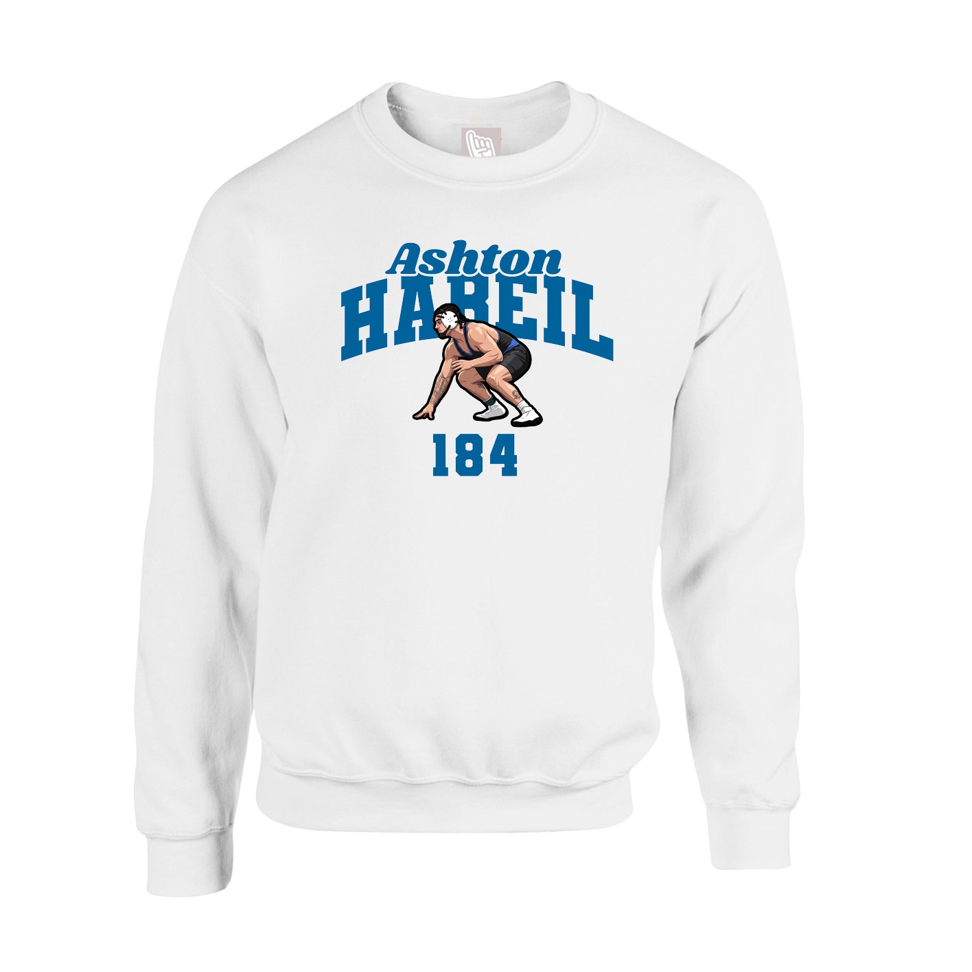 Fleece Crew — Signature Arch in White