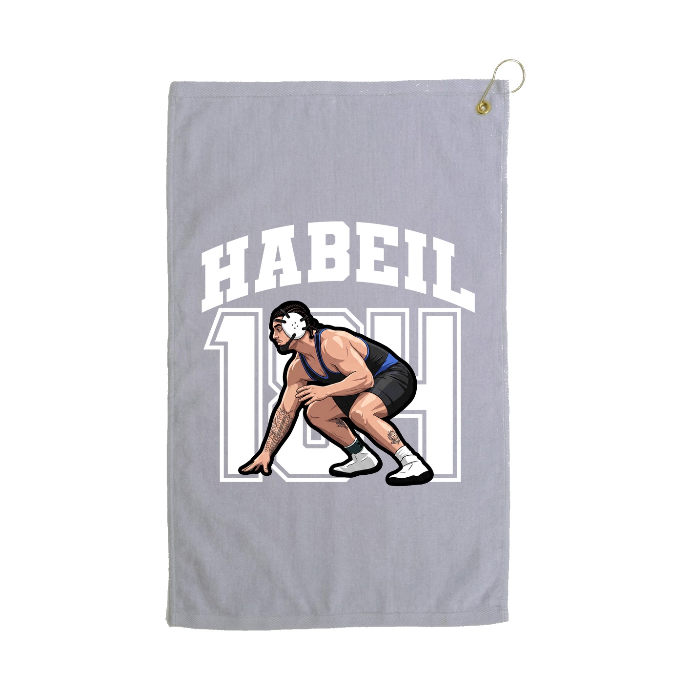 Golf Towel — Number in Grey