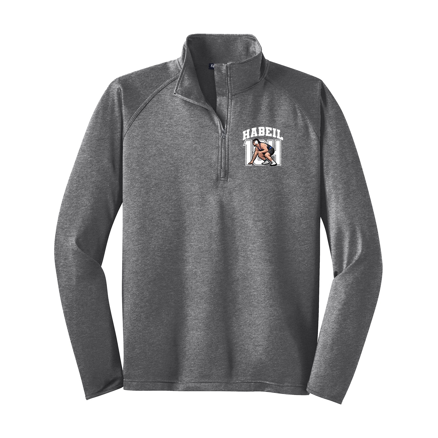 Q-Zip Pullover — Number in Grey