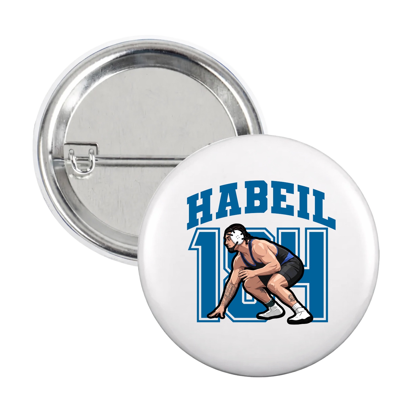 Game Day Button — Number in White