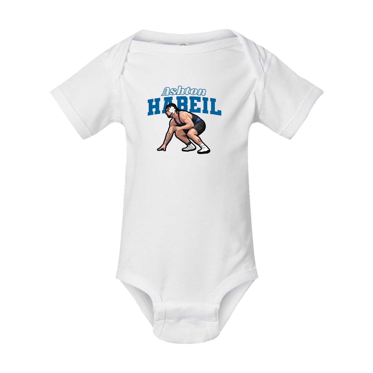 Baby Onesie — Name Arch in White