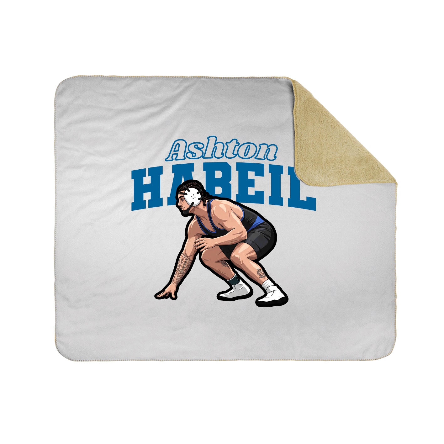 Throw Blanket — Name Arch in White