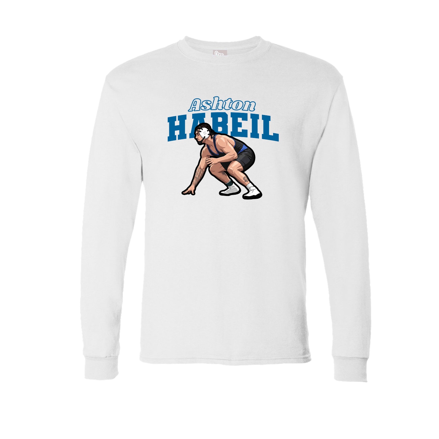 Long Sleeve Tee — Name Arch in White