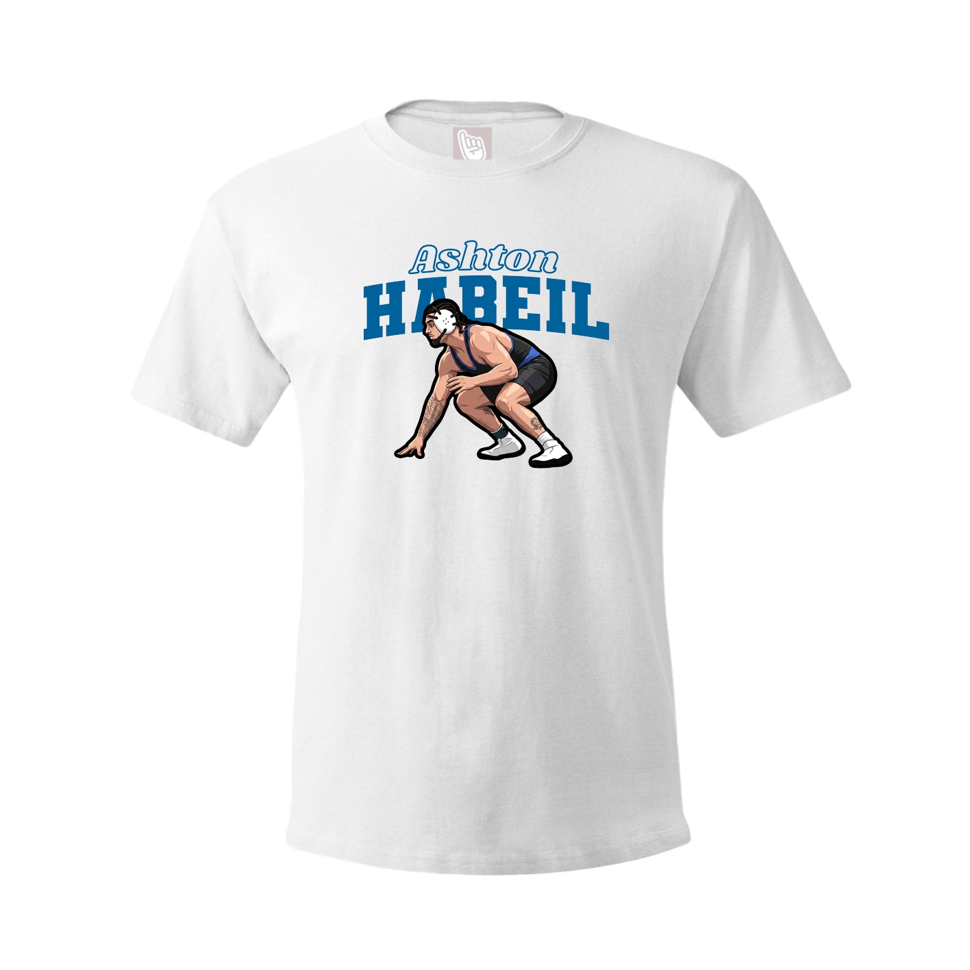 Youth Tee — Name Arch in White