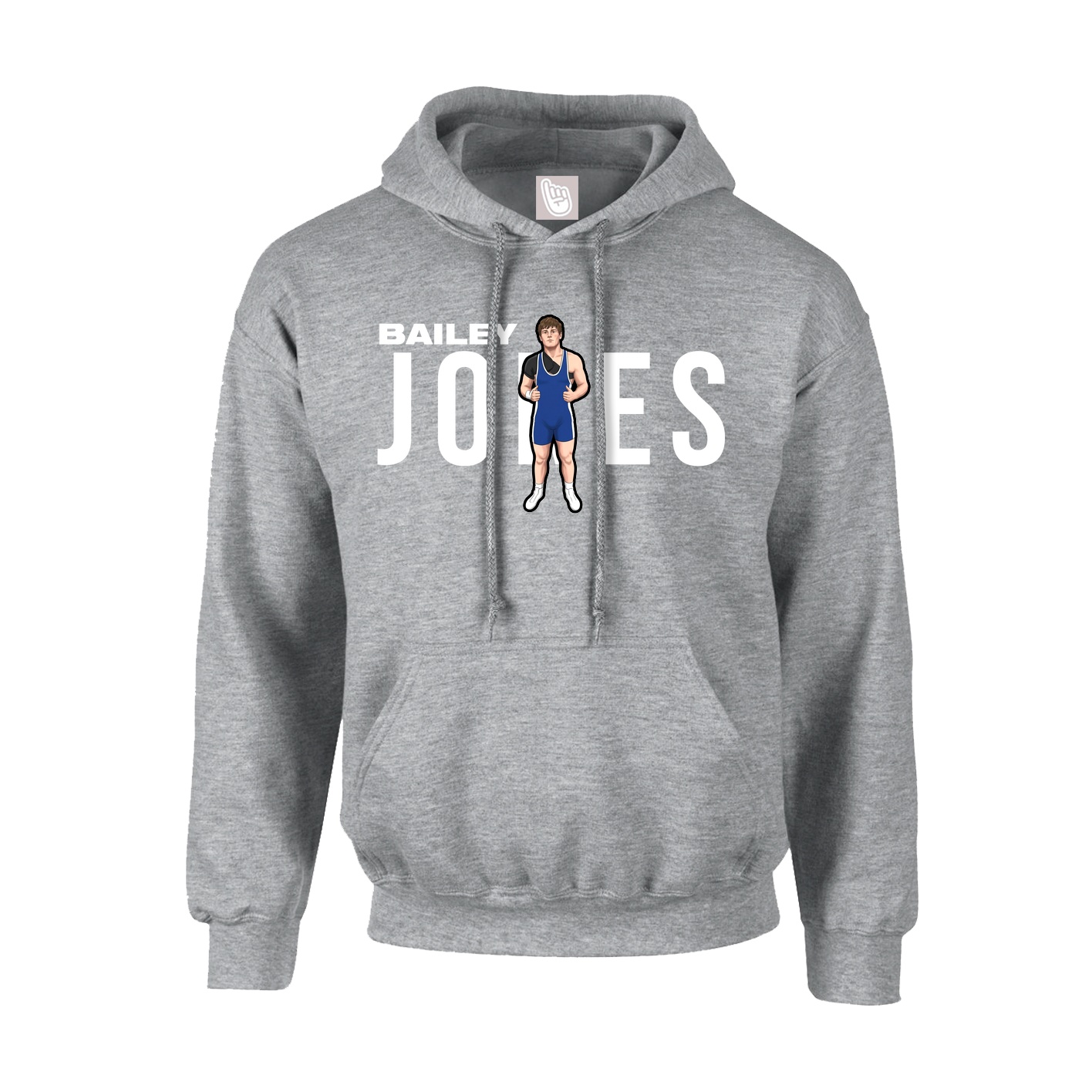 Youth Hoodie — Player Name in Grey