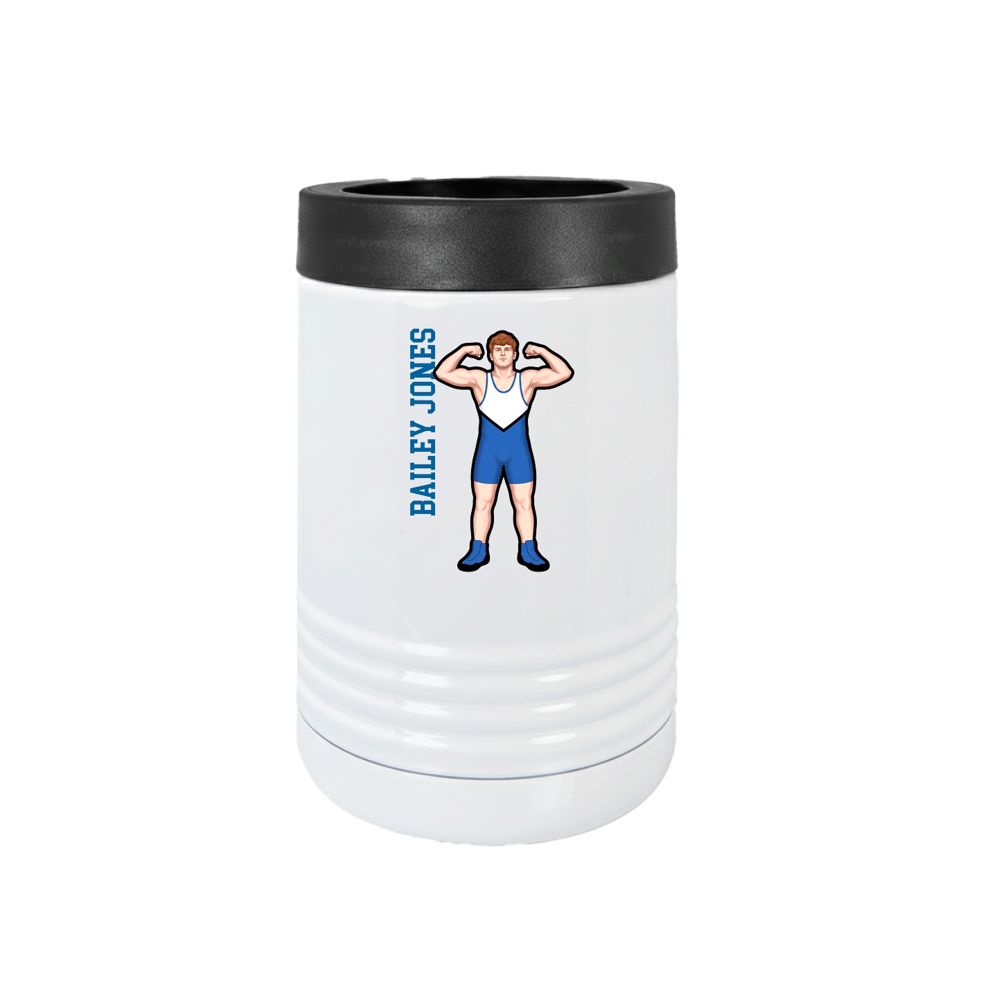 Beverage Holder — Name Vertical in White