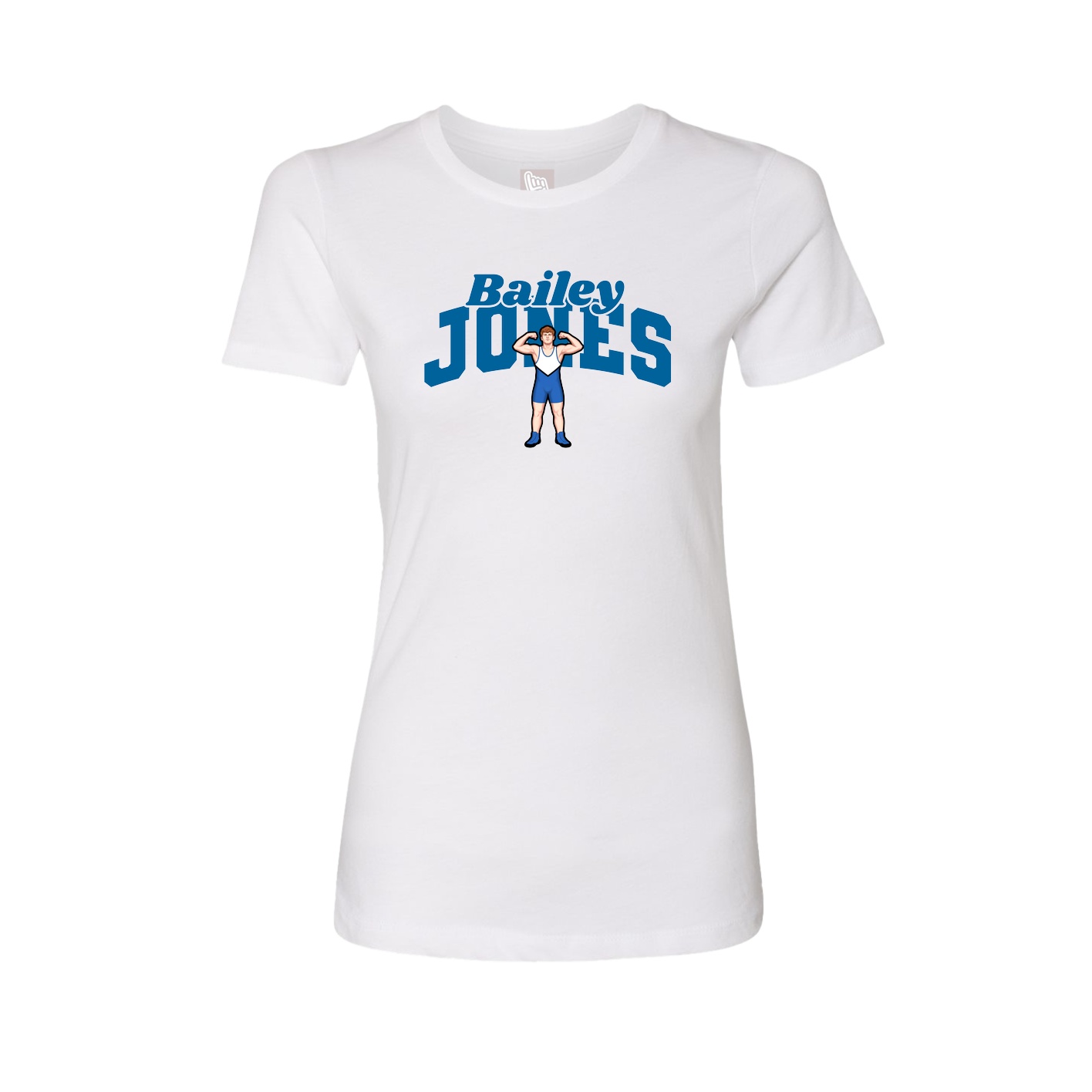 Fitted Women's Tee — Signature Arch in White