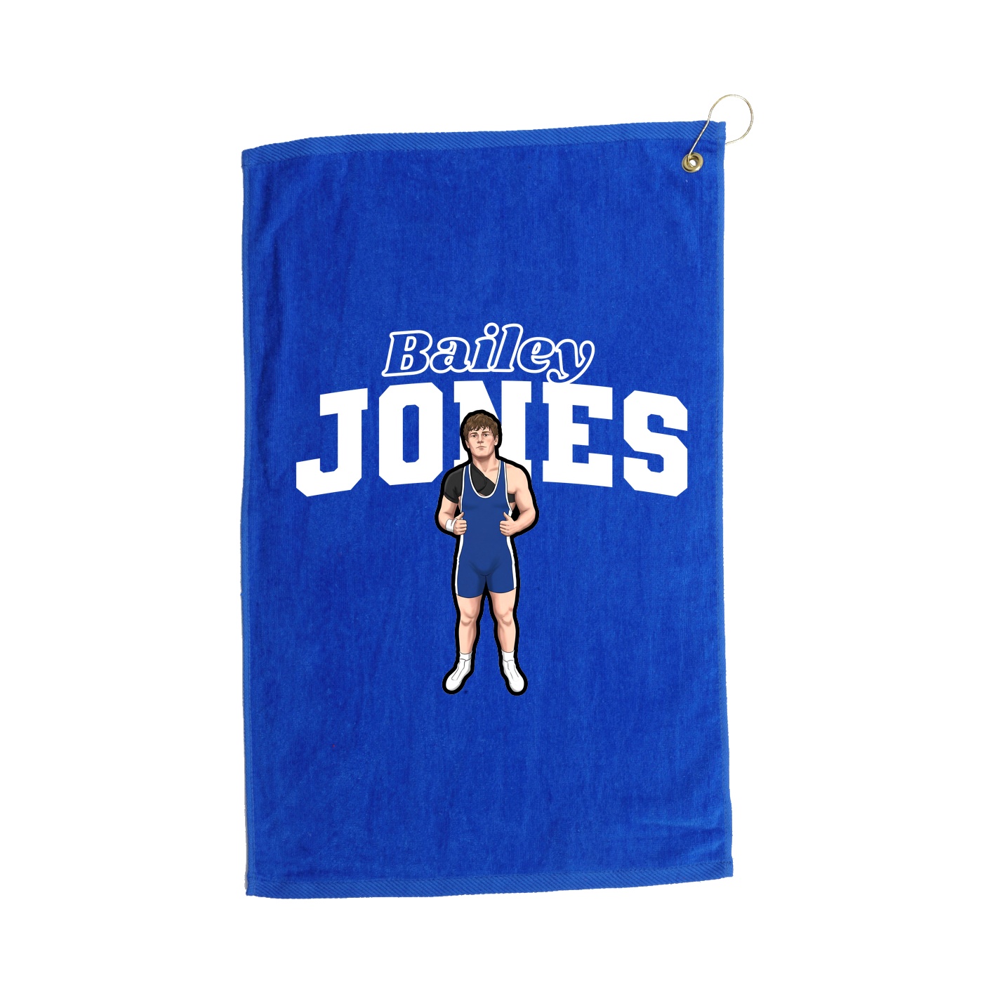 Golf Towel — Name Arch in Royal