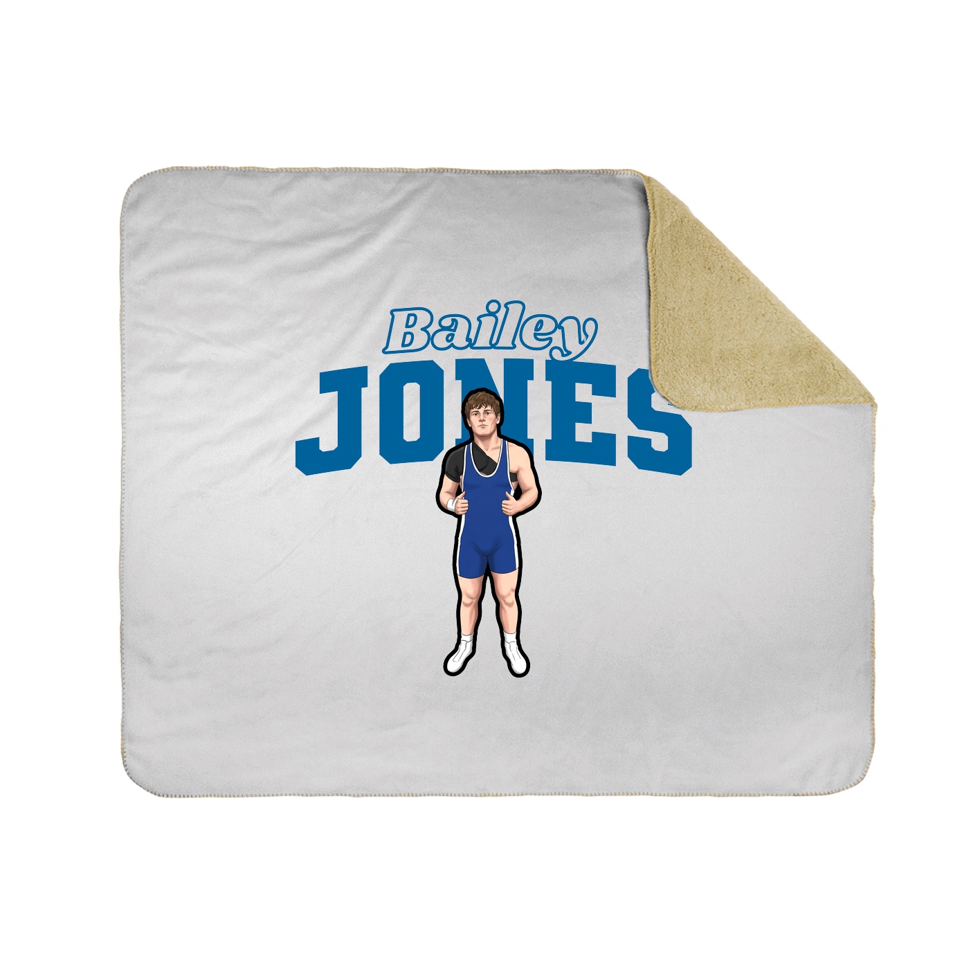 Throw Blanket — Name Arch in White