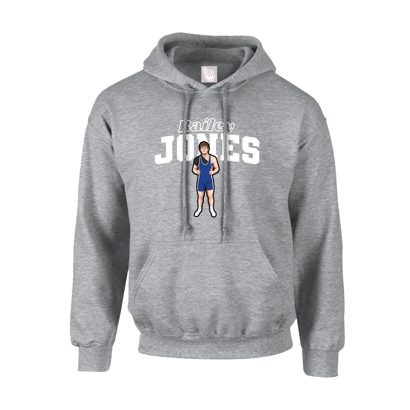 Hoodie — Name Arch in Grey