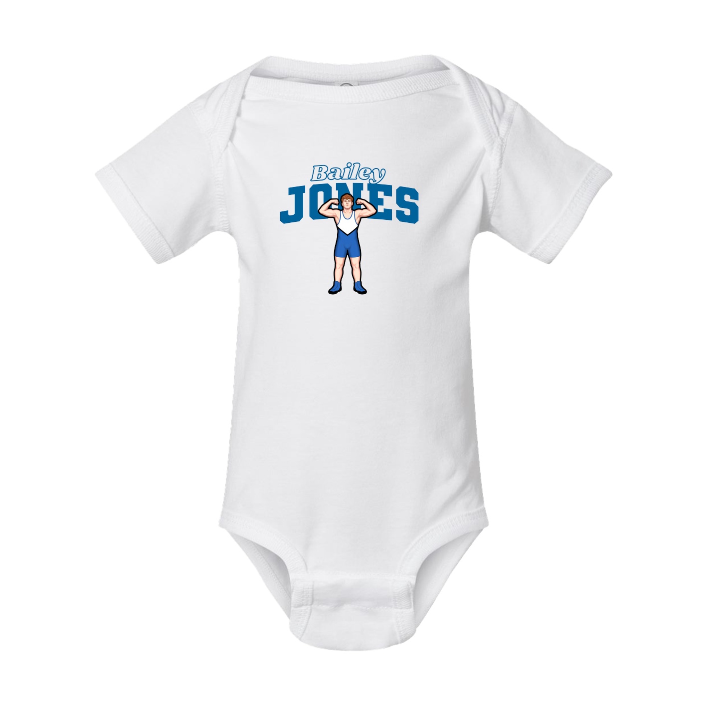 Baby Onesie — Name Arch in White