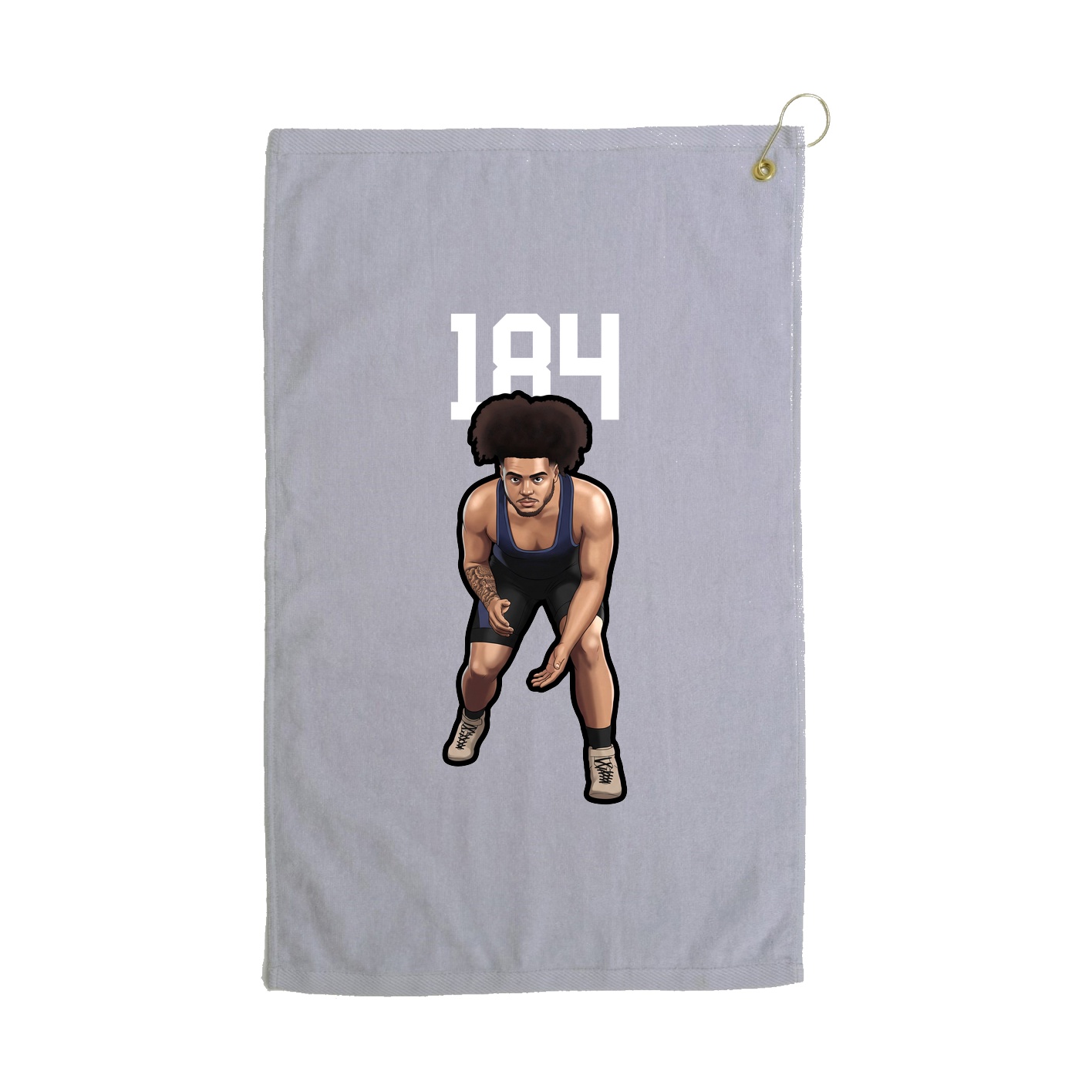 Golf Towel — Number Top in Grey