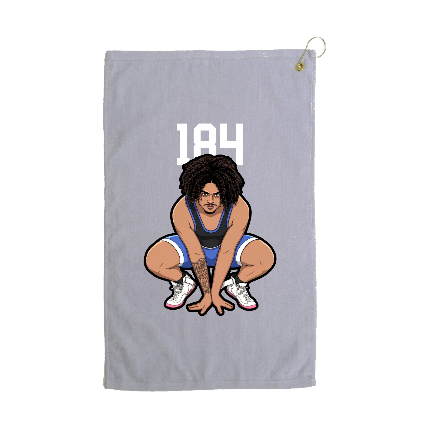 Golf Towel — Number Top in Grey