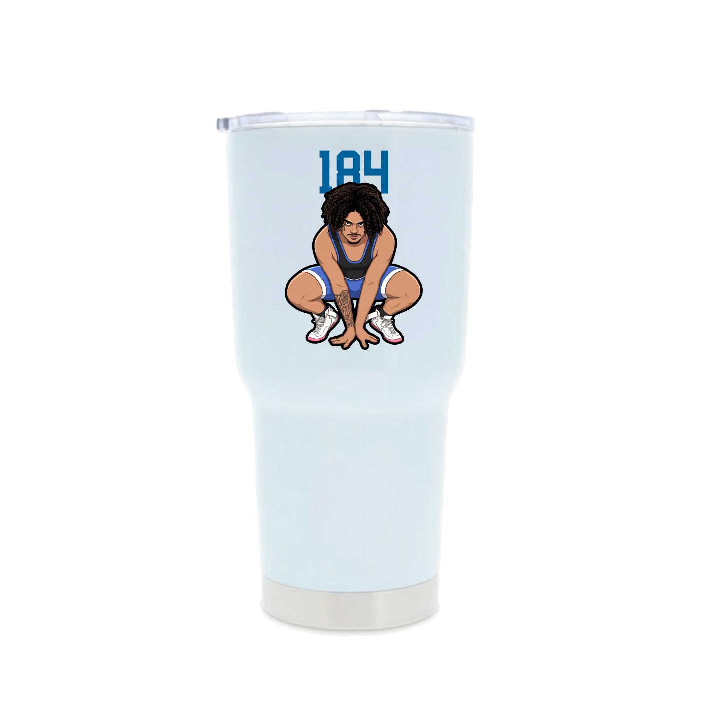 30oz Stainless Steel Tumbler — Number Top in White