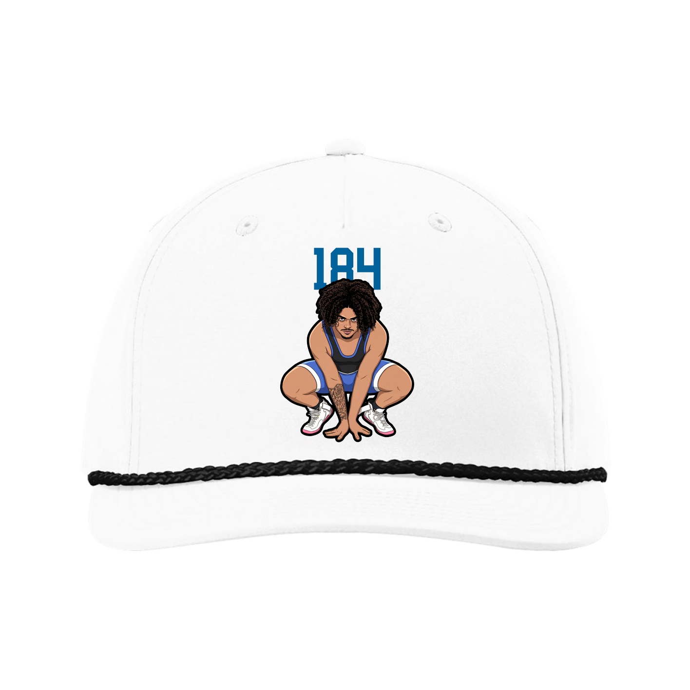 Five-Panel Classic Rope Cap — Number Top in White