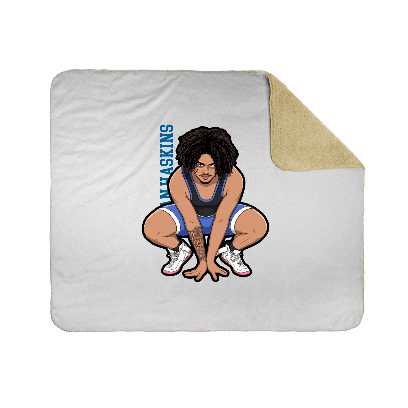 Throw Blanket — Name Vertical in White