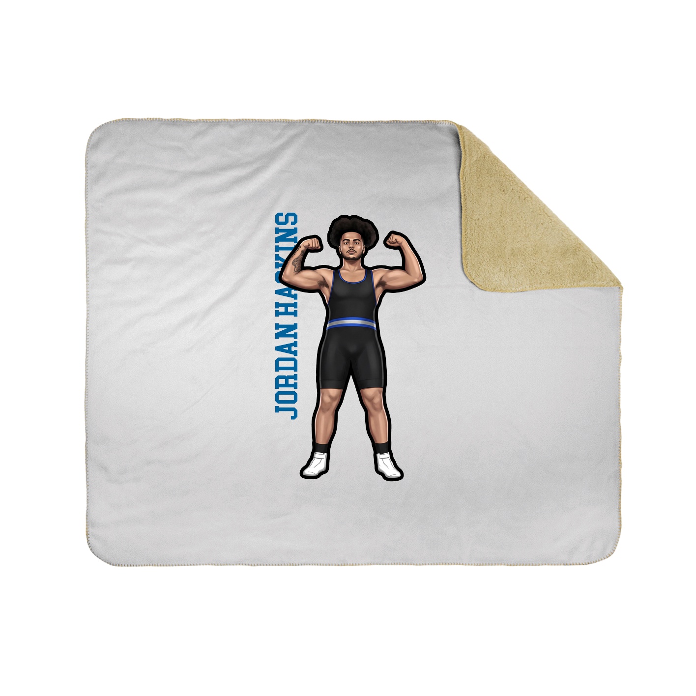 Throw Blanket — Name Vertical in White