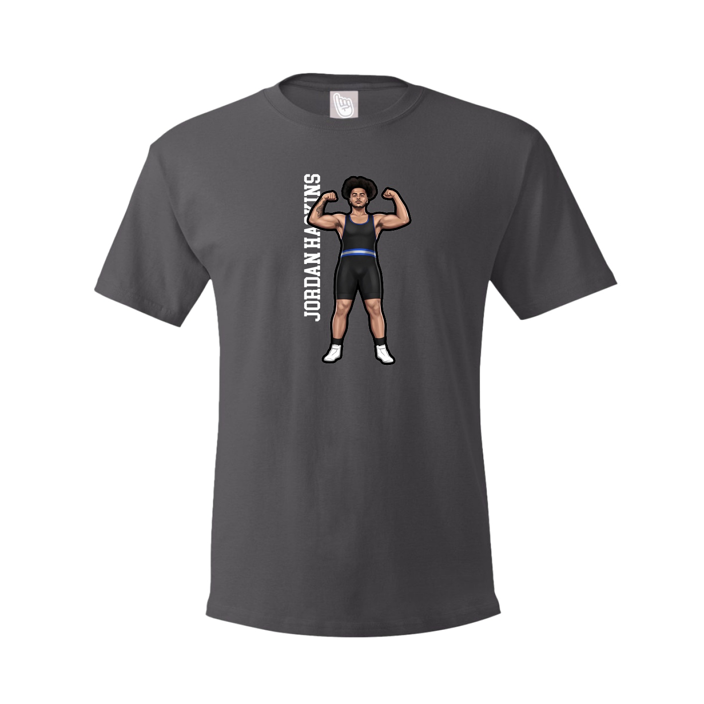 Tee — Name Vertical in Grey