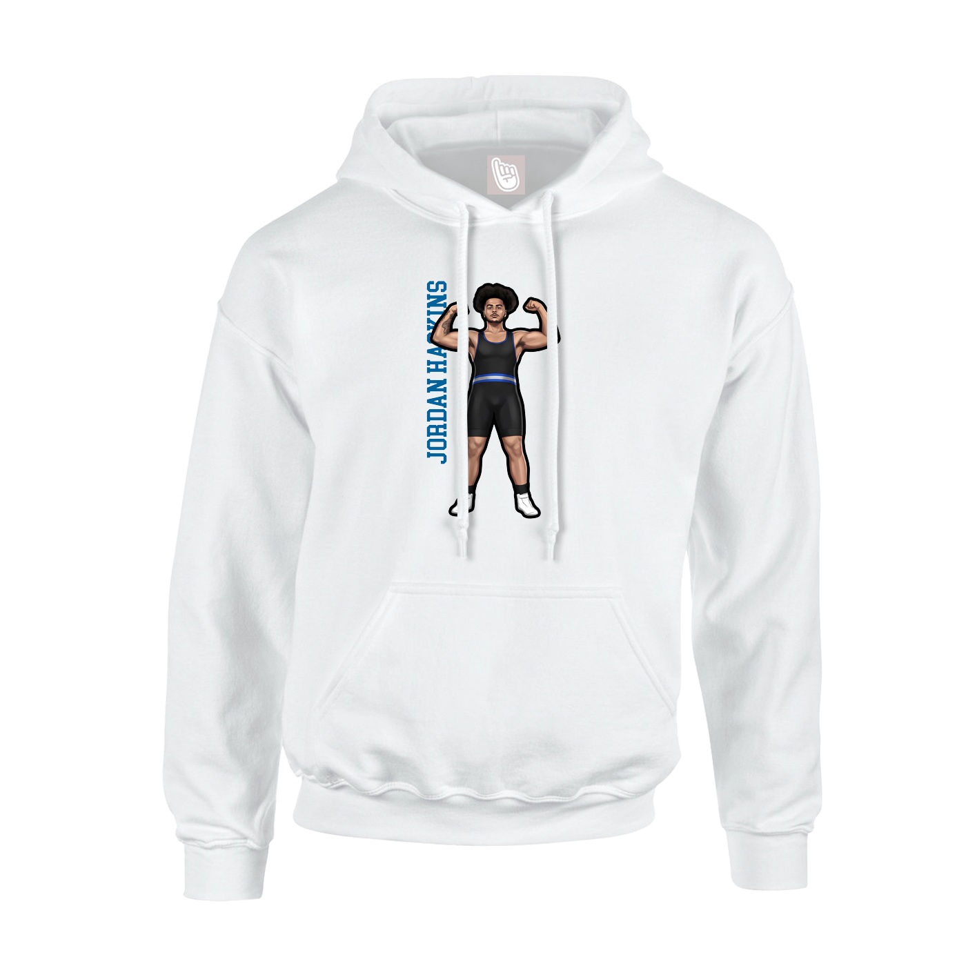 Youth Hoodie — Name Vertical in White
