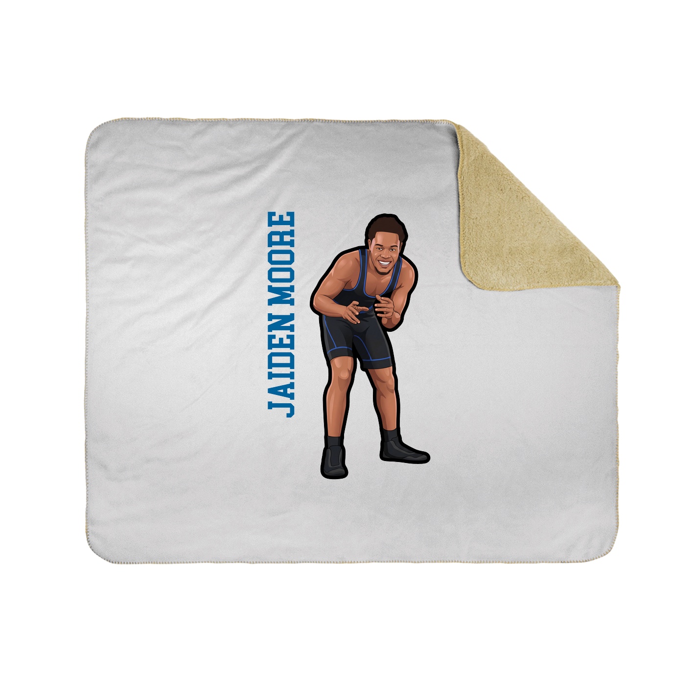 Throw Blanket — Name Vertical in White