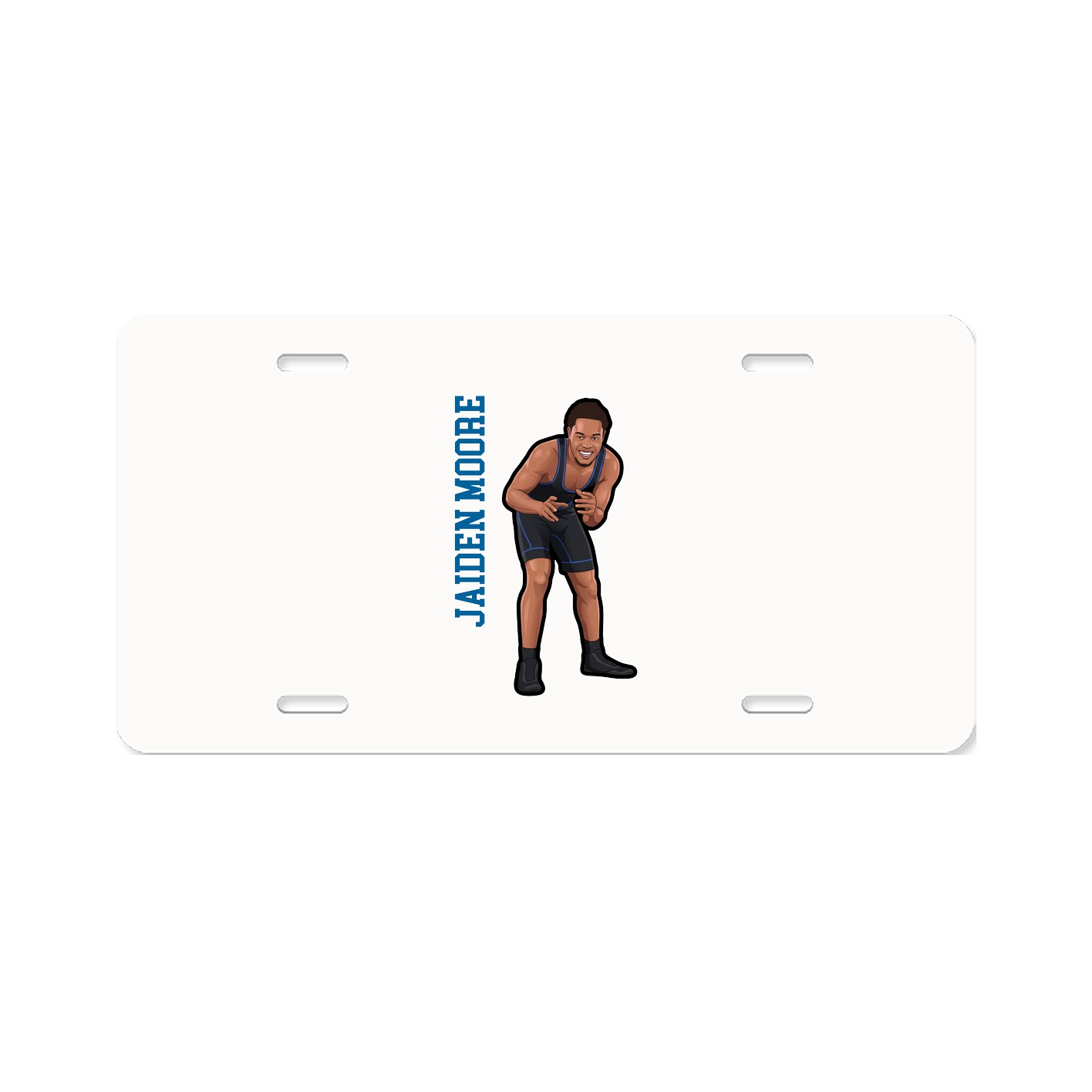 License Plate — Name Vertical in Classic
