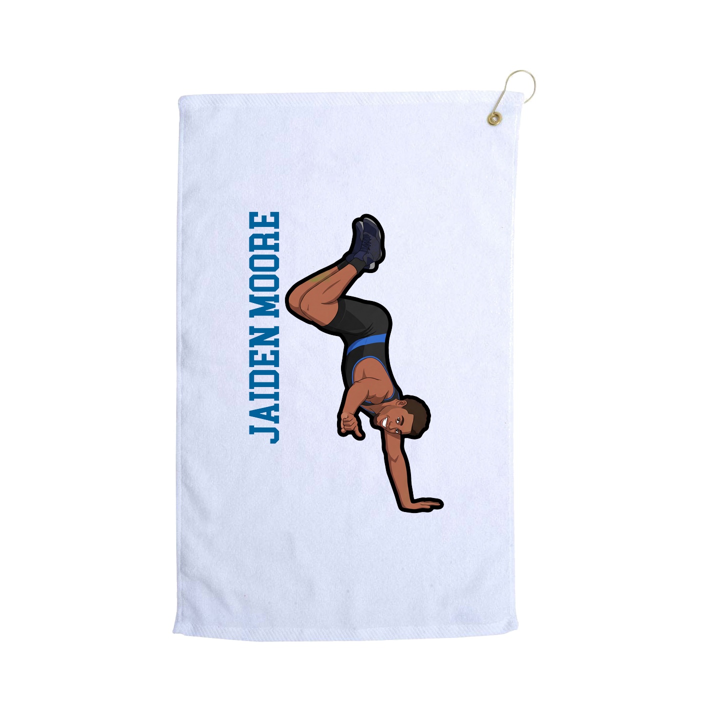 Golf Towel — Name Vertical in White