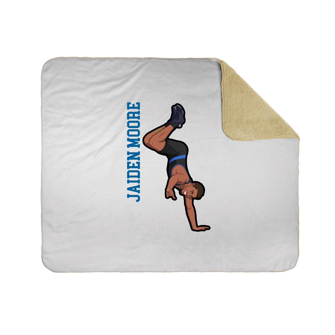 Throw Blanket — Name Vertical in White