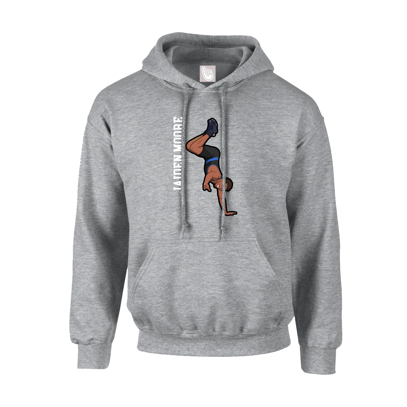 Hoodie — Name Vertical in Grey