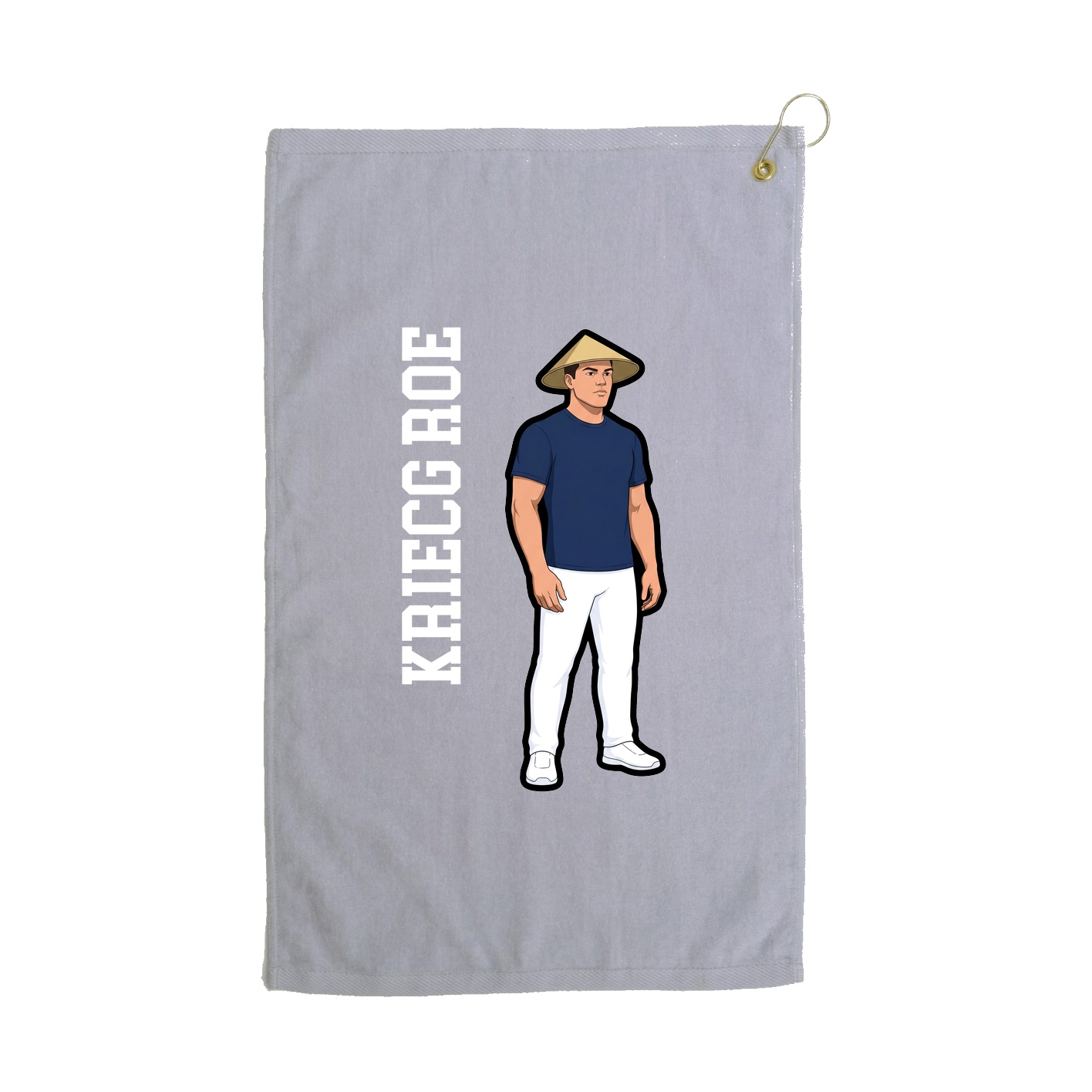 Golf Towel — Name Vertical in Grey