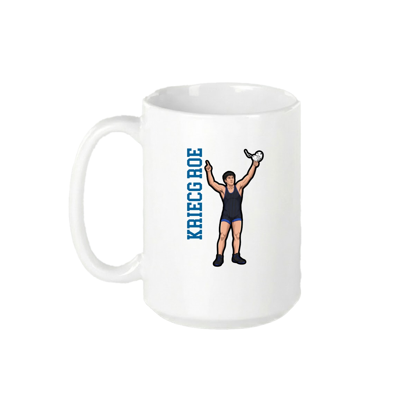 15oz Coffee Mug — Name Vertical in White