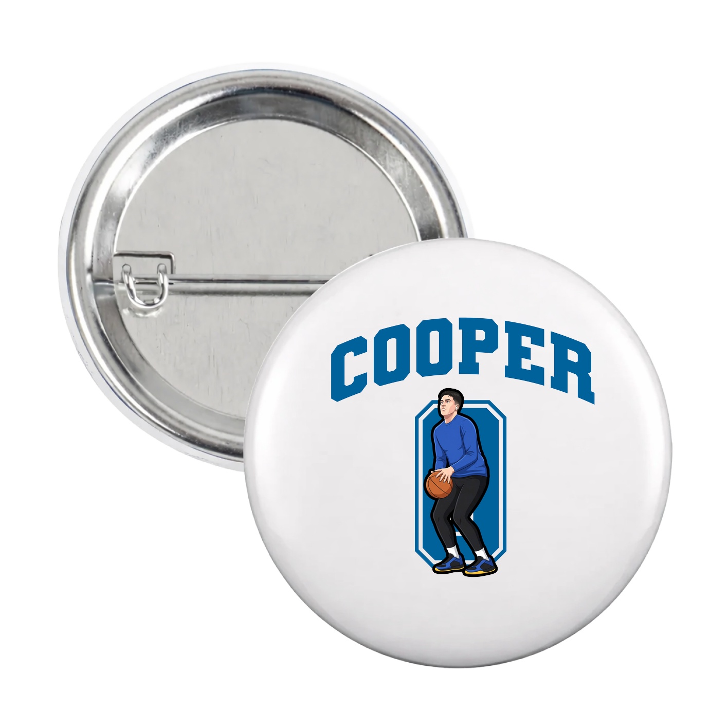 Game Day Button — Number in White
