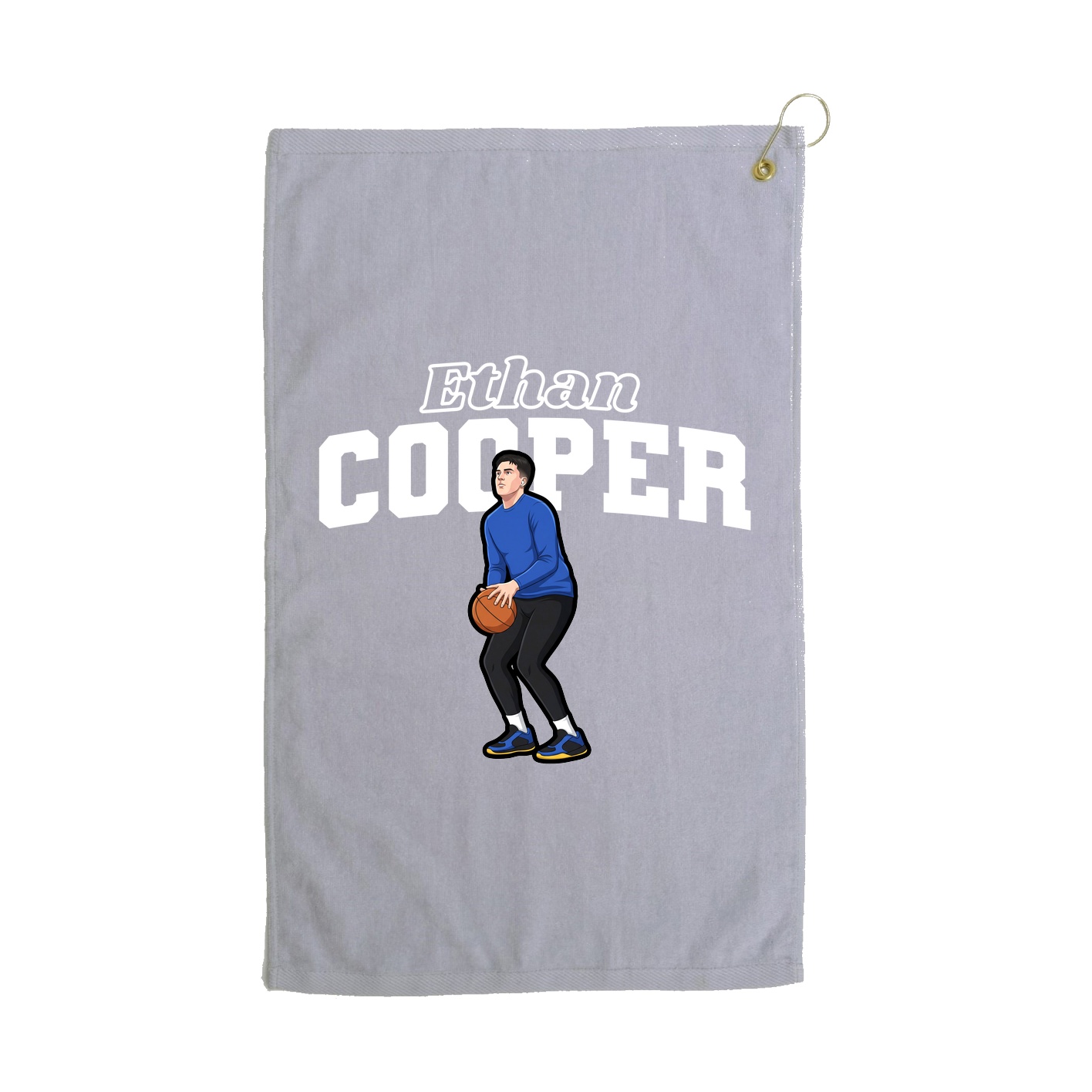 Golf Towel — Name Arch in Grey