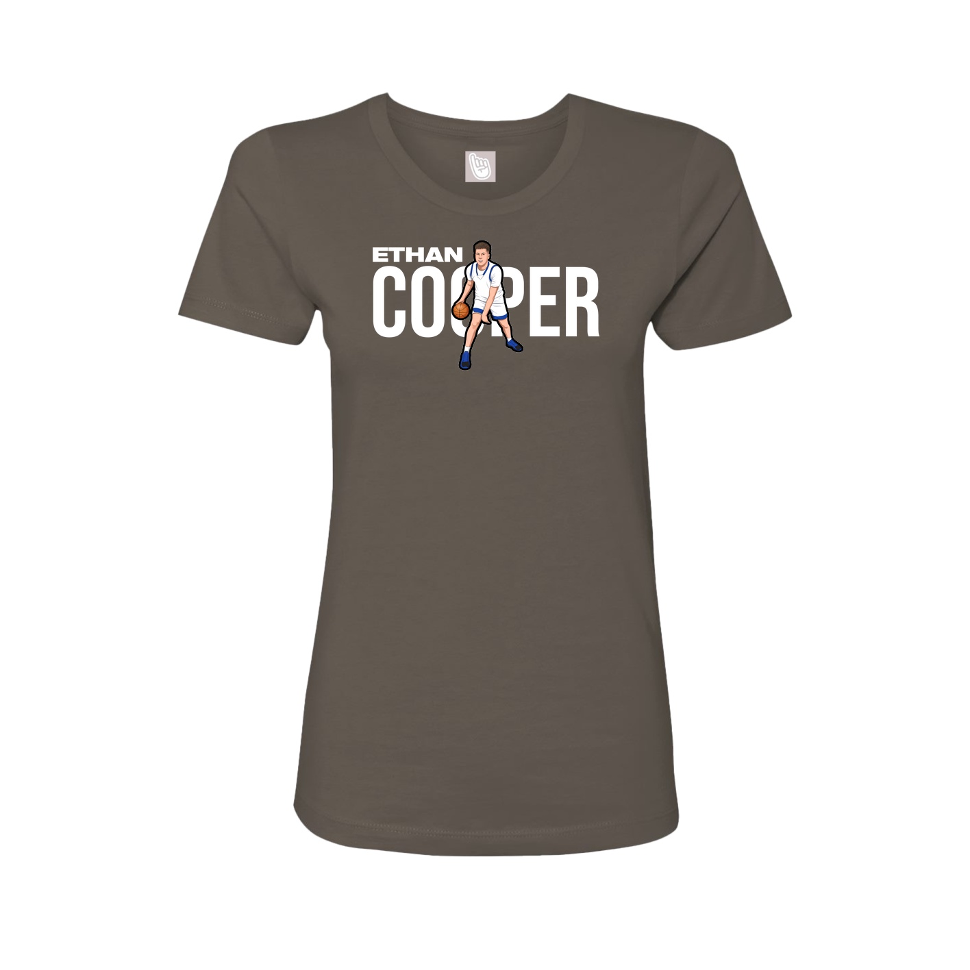Fitted Women's Tee — Player Name in Grey