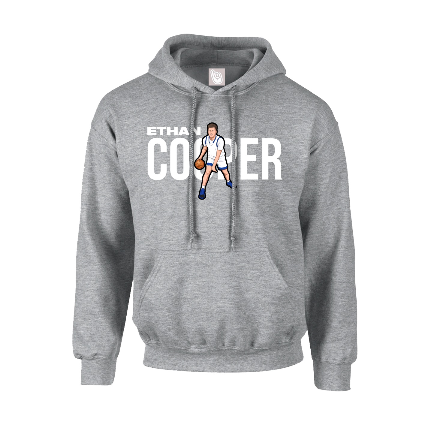 Youth Hoodie — Player Name in Grey