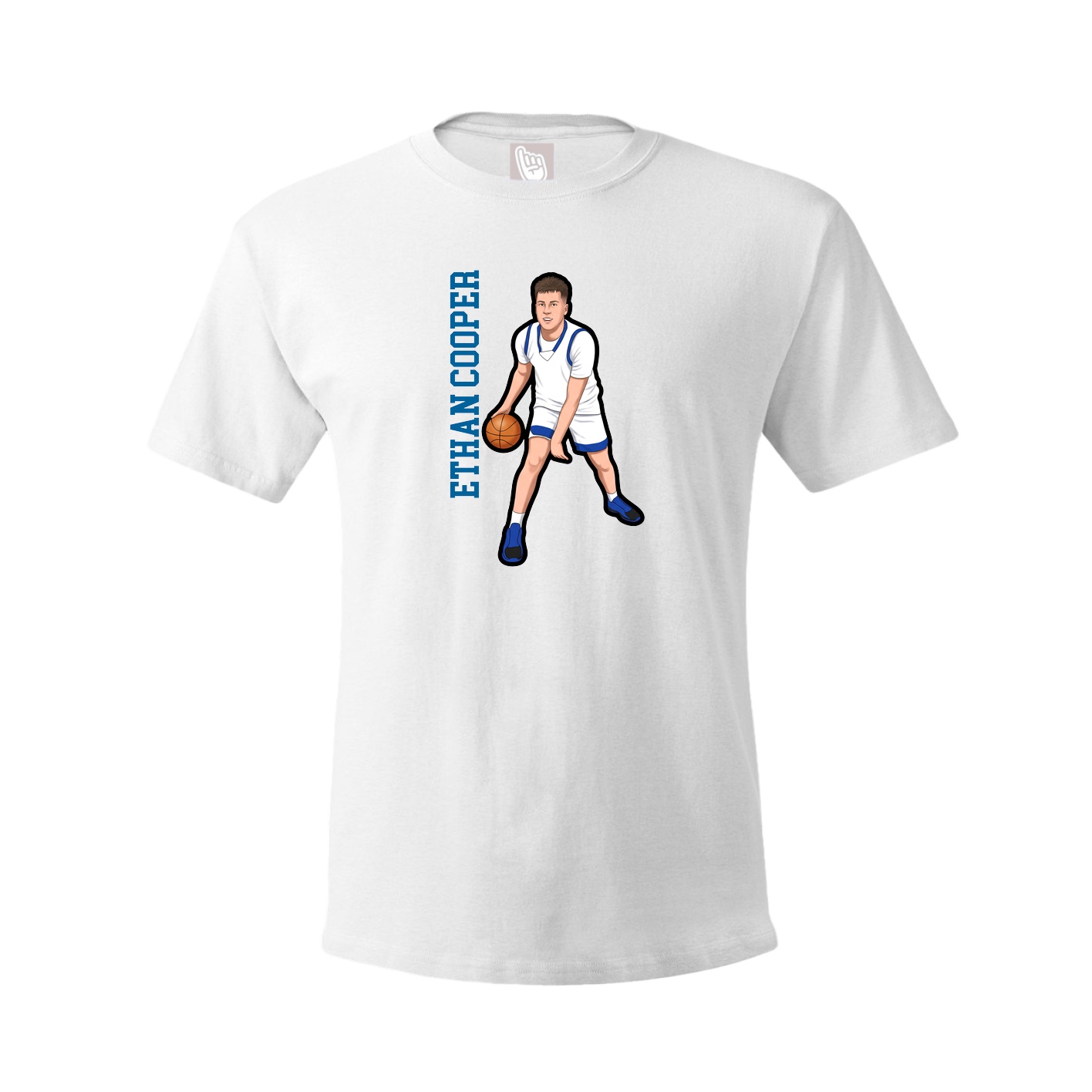 Youth Tee — Name Vertical in White