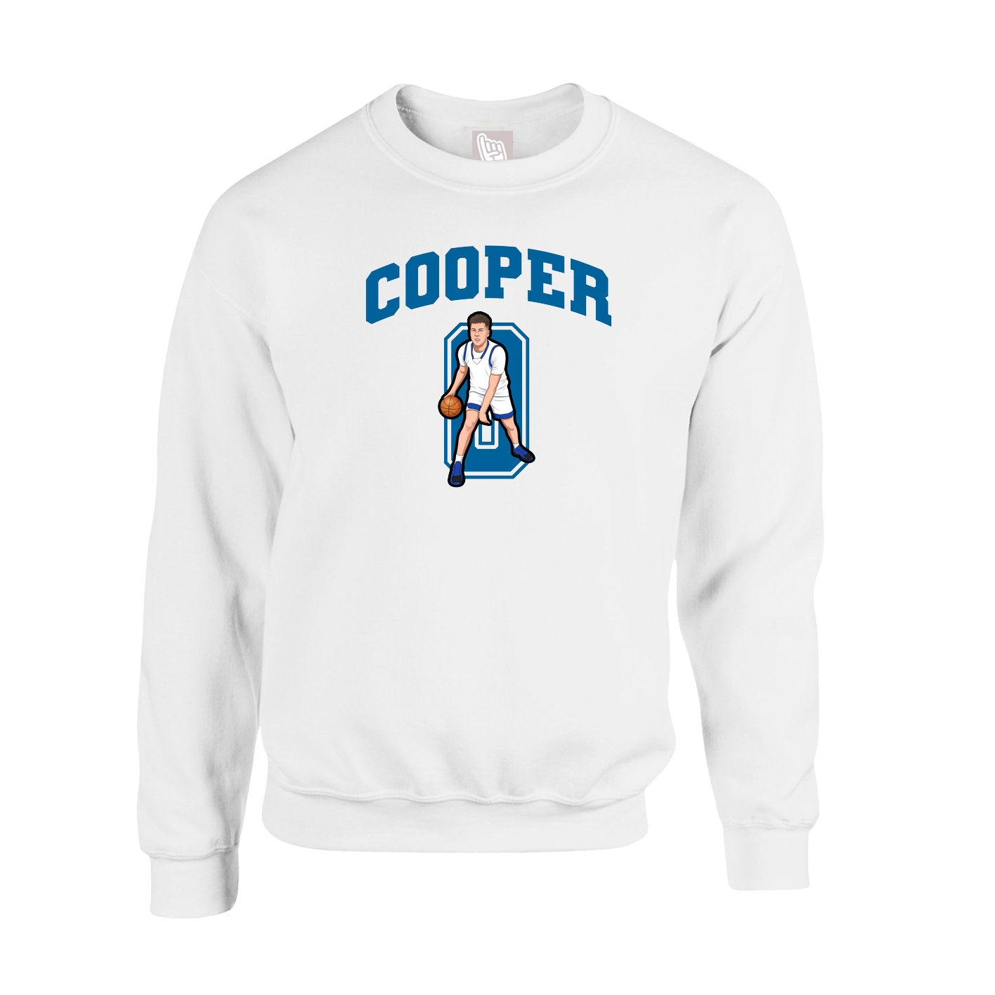Fleece Crew — Number in White