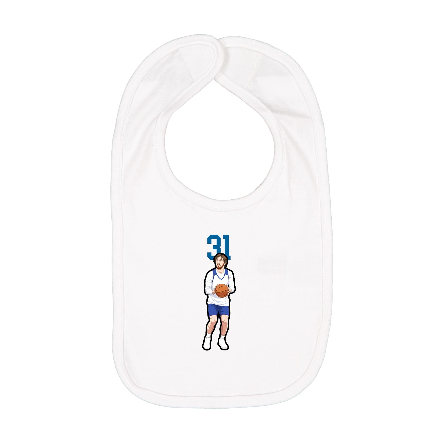 Infant Bib — Number Top in White