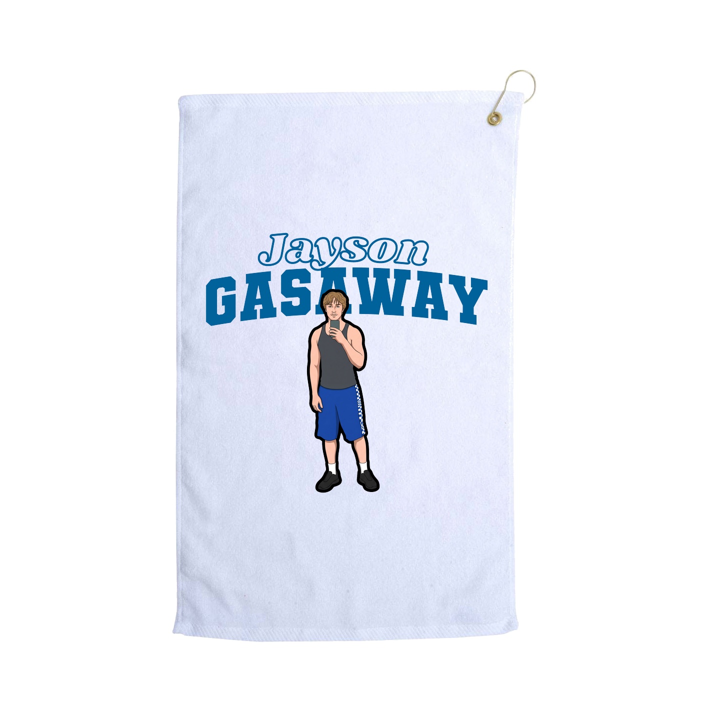 Golf Towel — Name Arch in White