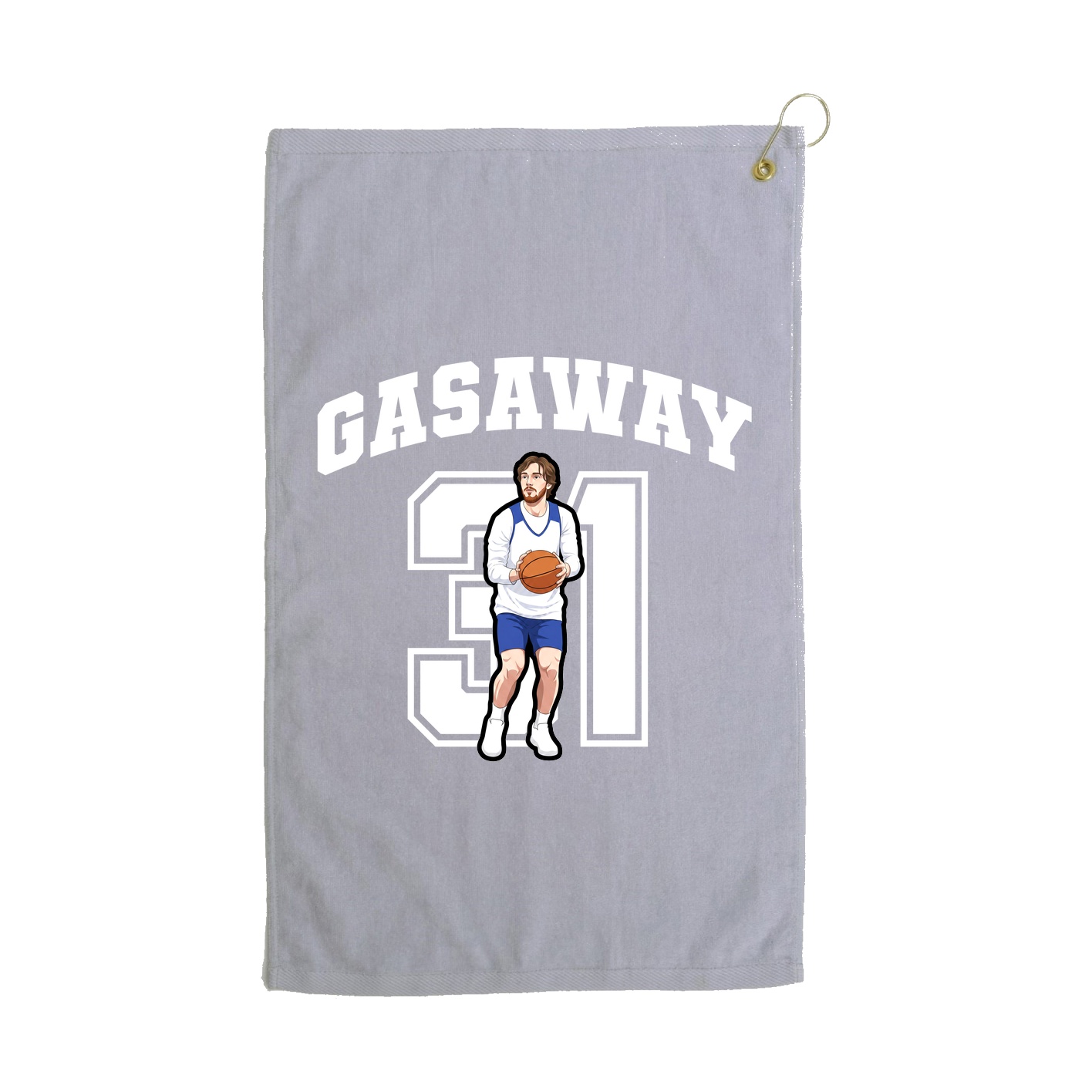 Golf Towel — Number in Grey