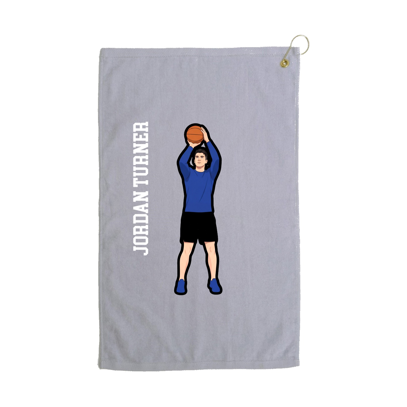 Golf Towel — Name Vertical in Grey