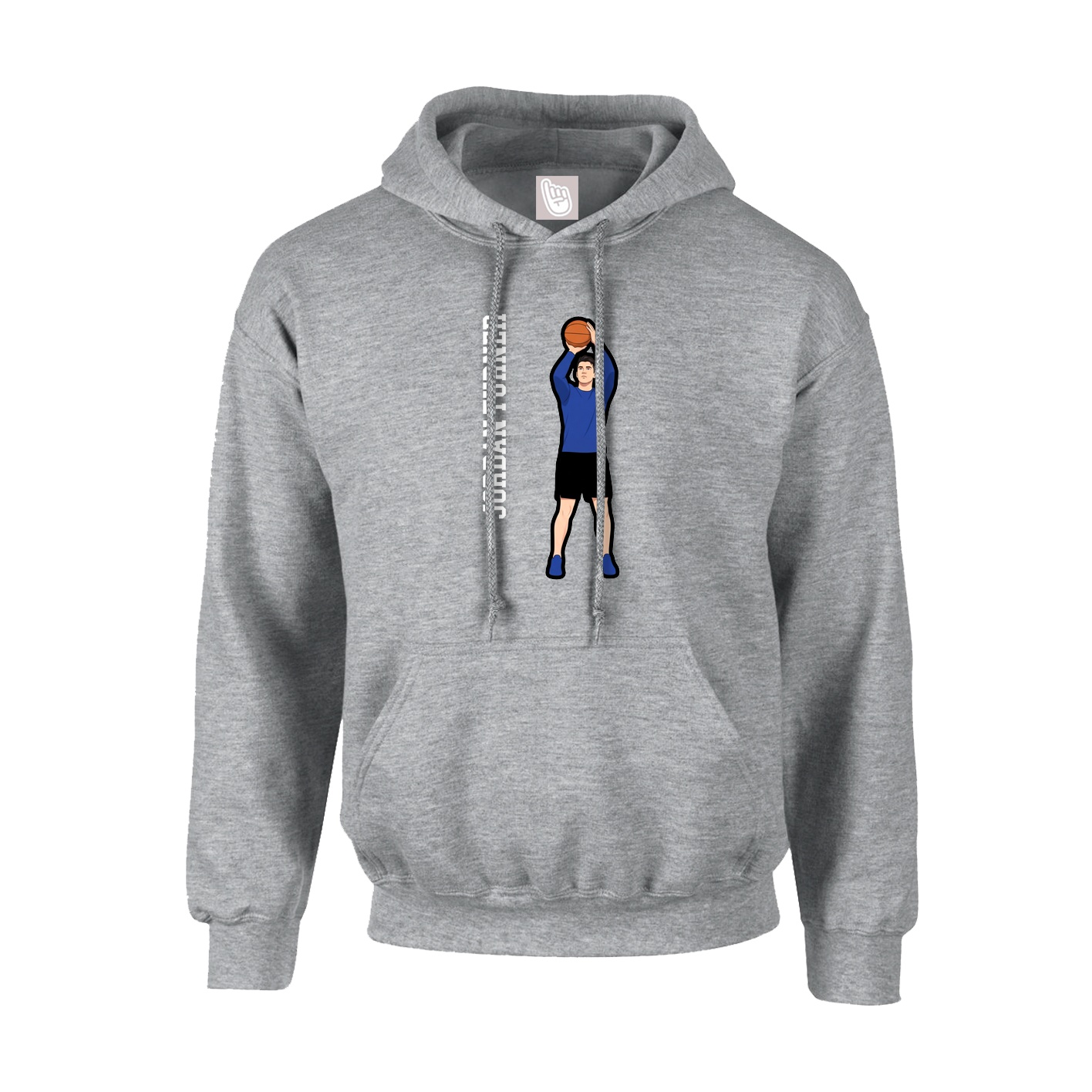 Youth Hoodie — Name Vertical in Grey