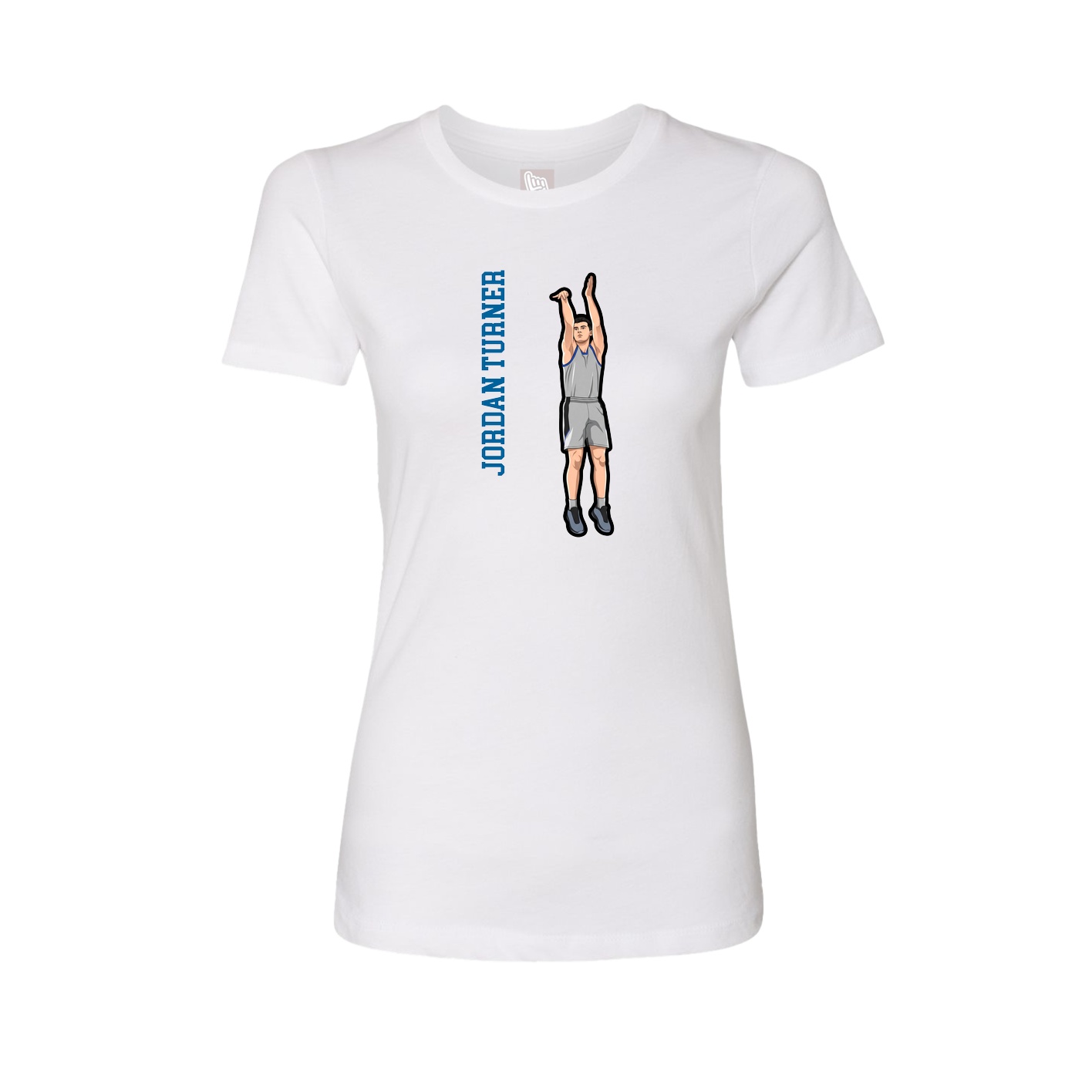 Fitted Women's Tee — Name Vertical in White