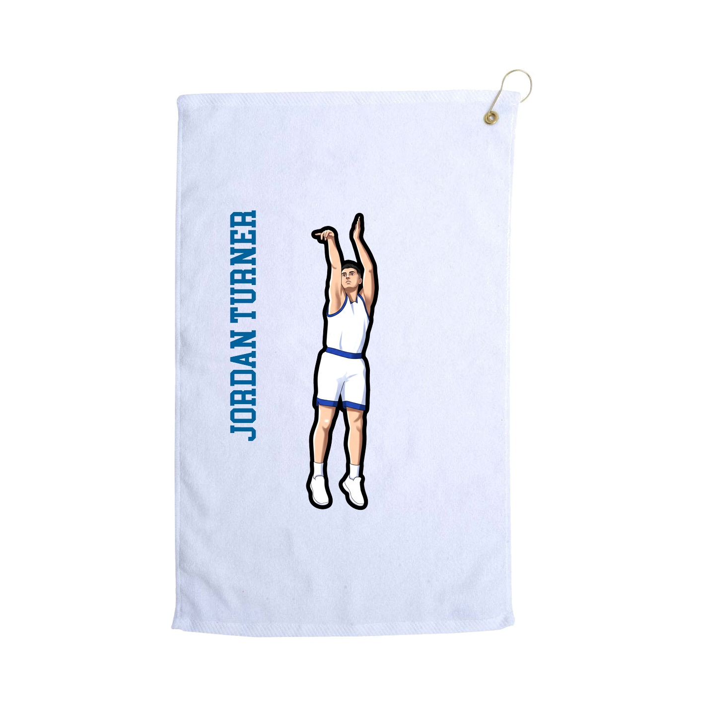Golf Towel — Name Vertical in White