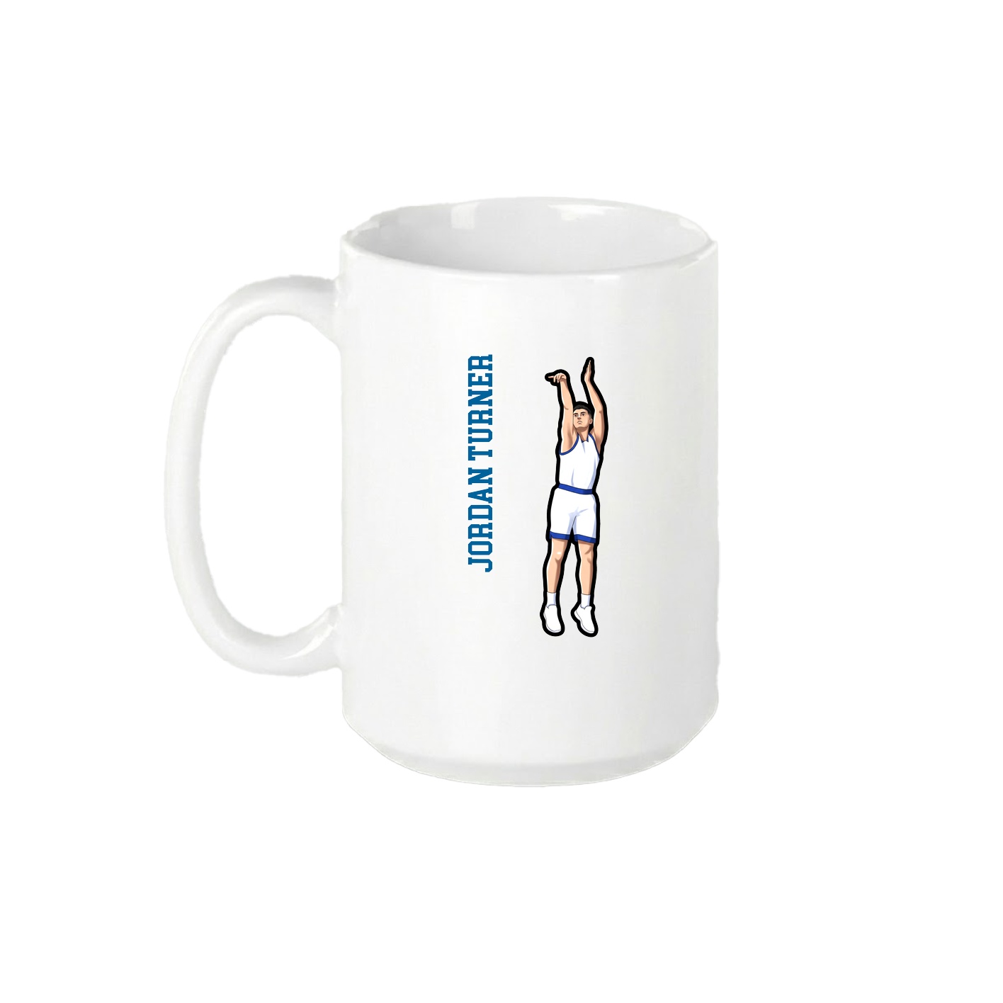 15oz Coffee Mug — Name Vertical in White