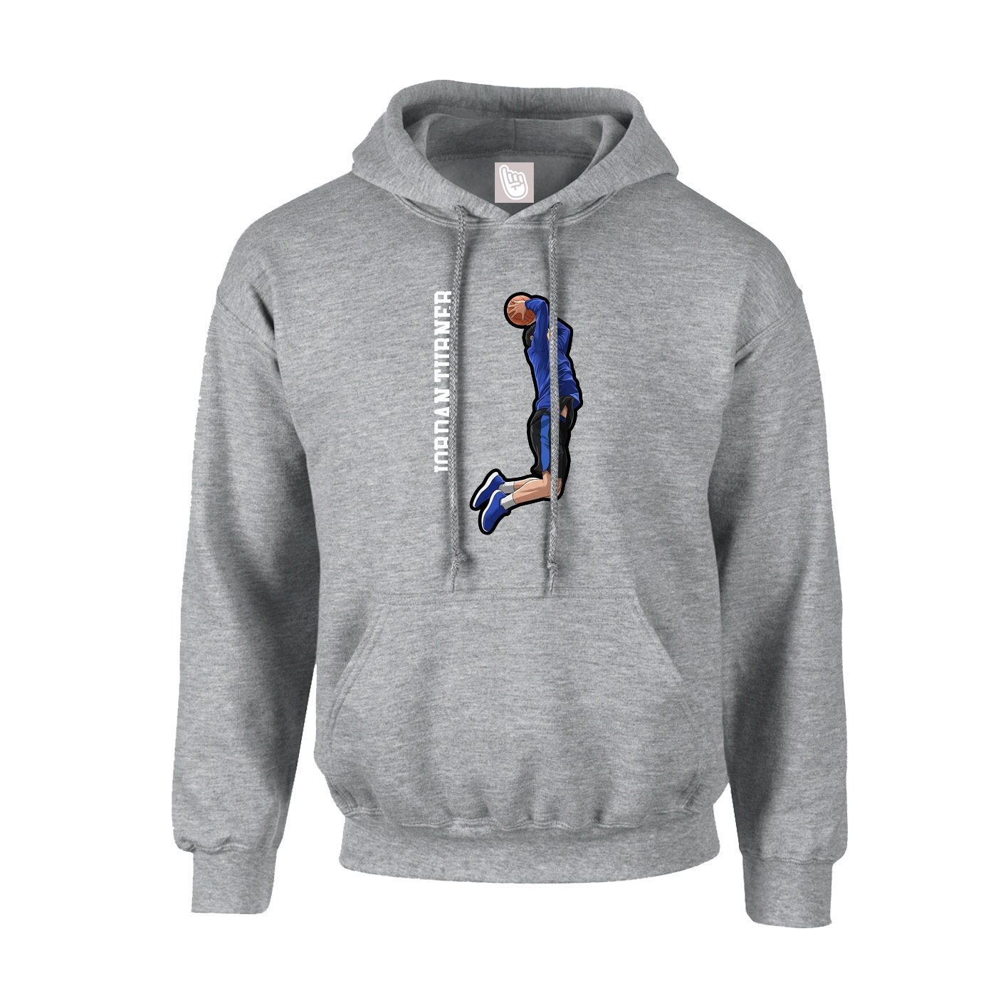 Hoodie — Name Vertical in Grey